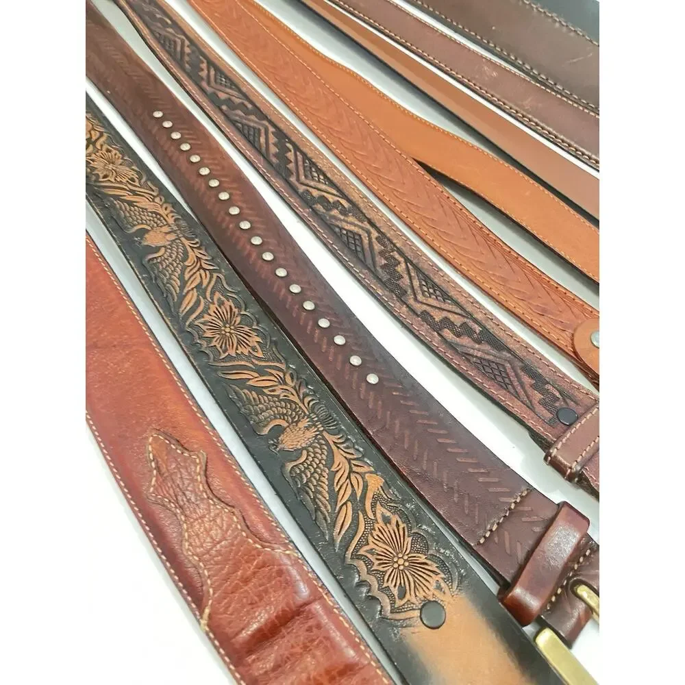 Leather Belt Lot Of 10 Western Embossed Tooled Dress Italy Mexico RESALE/REPAIR